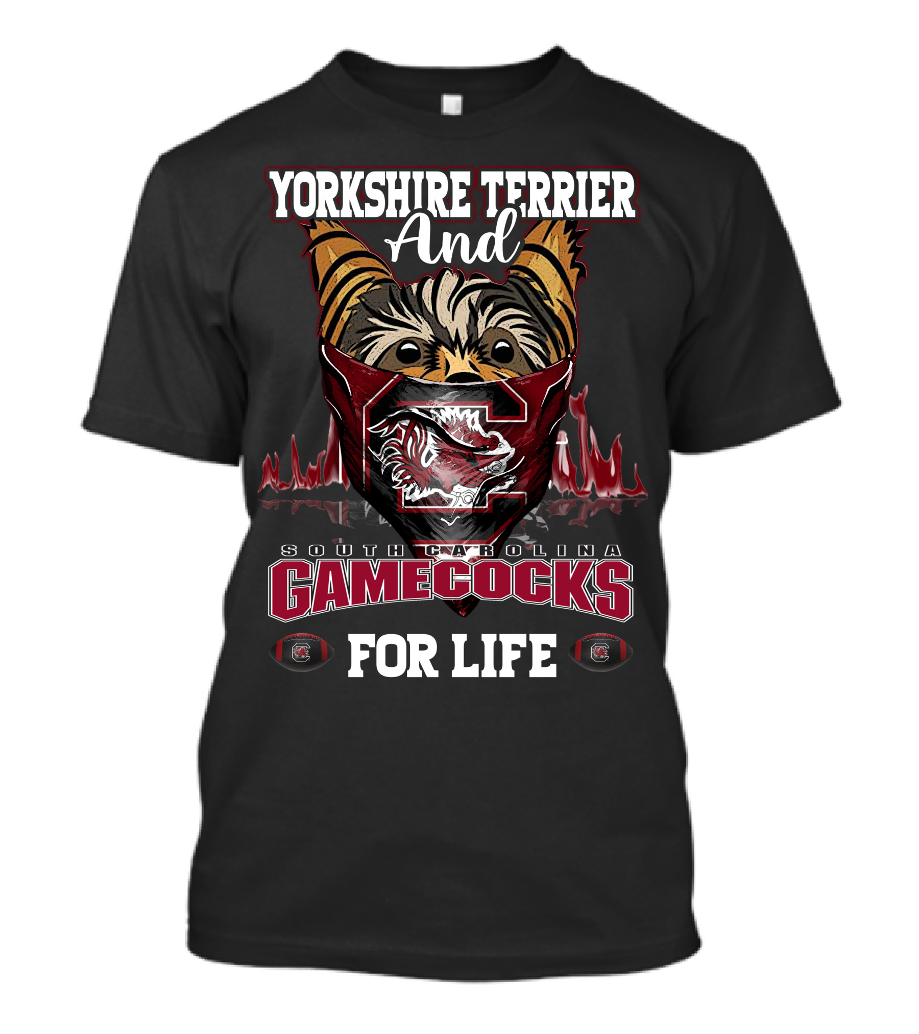 Yorkshire Terrier And South Carolina Gamecocks For Life T-Shirt