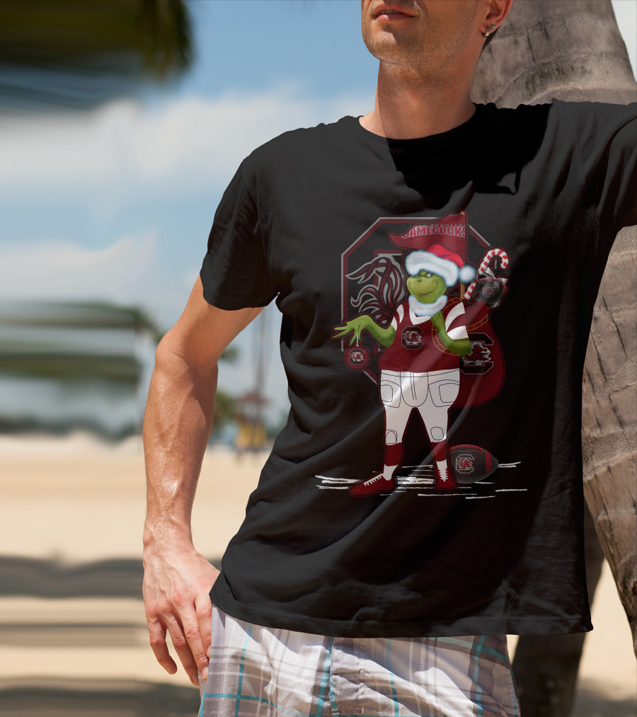 Grinchxmas Gamecocks Holiday Cheer South Carolina Football Fan Gear T-Shirt