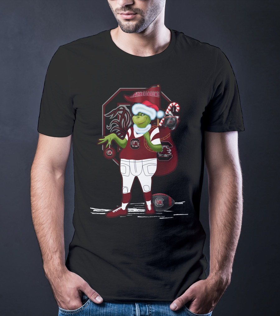 Grinchxmas Gamecocks Holiday Cheer South Carolina Football Fan Gear T-Shirt