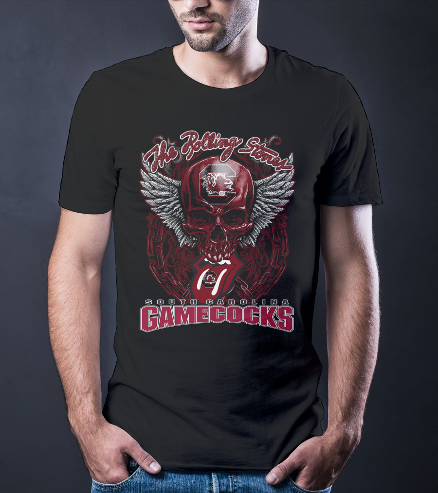 The Rolling Stones South Carolina Gamecocks Skull Wings T-Shirt