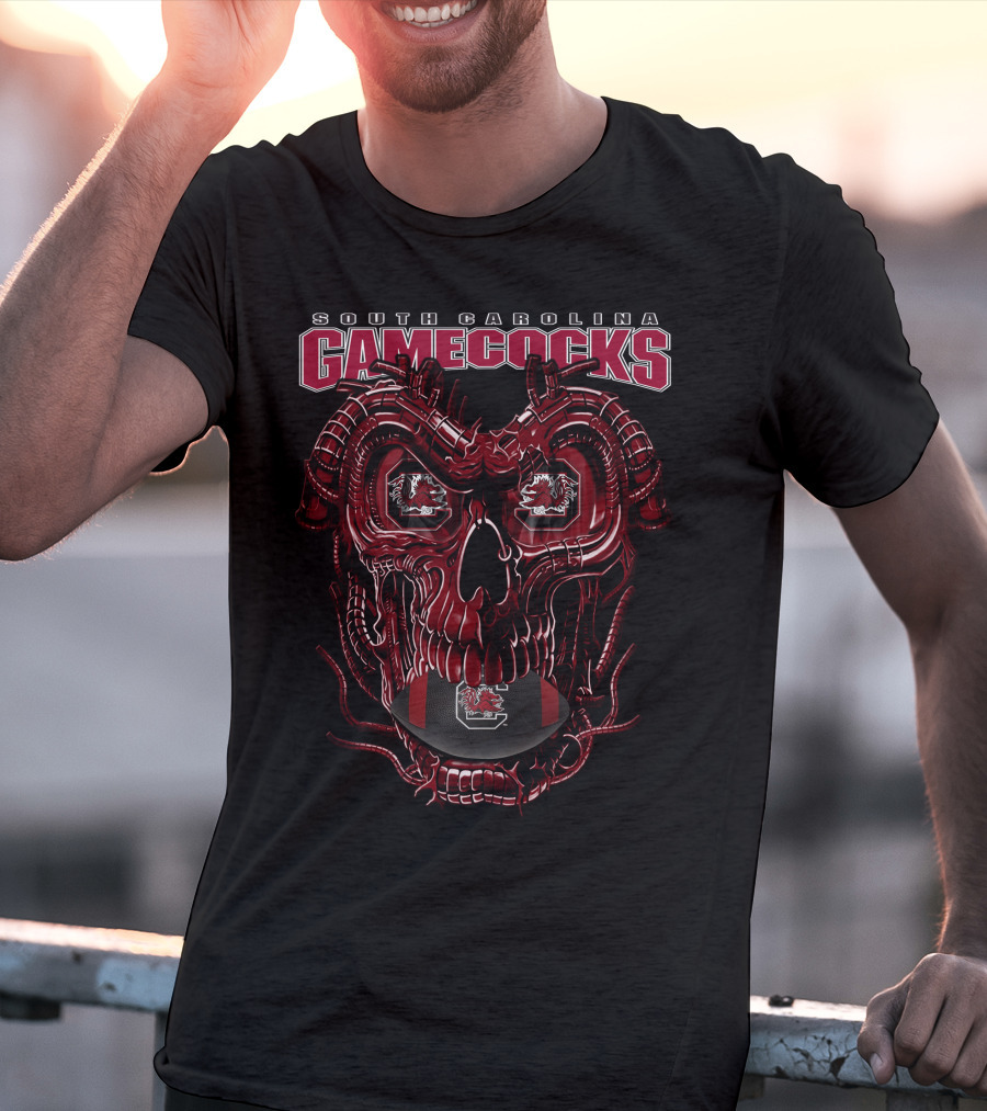 South Carolina Gamecocks Dragonskull Football T-Shirt