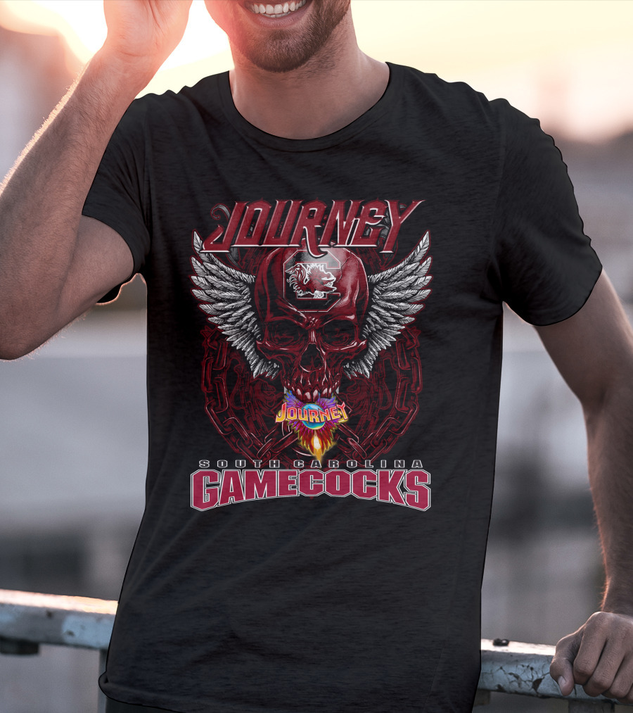 Journey South Carolina Gamecocks Skull Wings T-Shirt