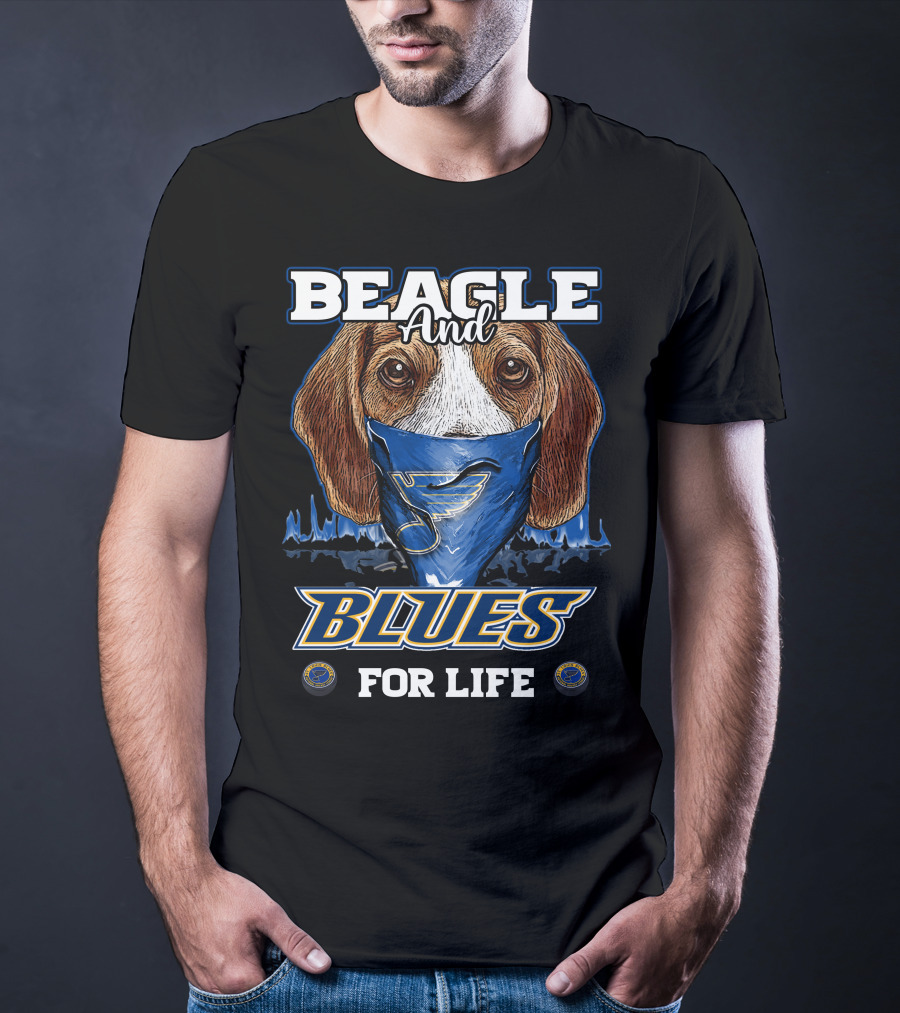 Beagle And Blues For Life St. Louis Blues Hockey T-Shirt