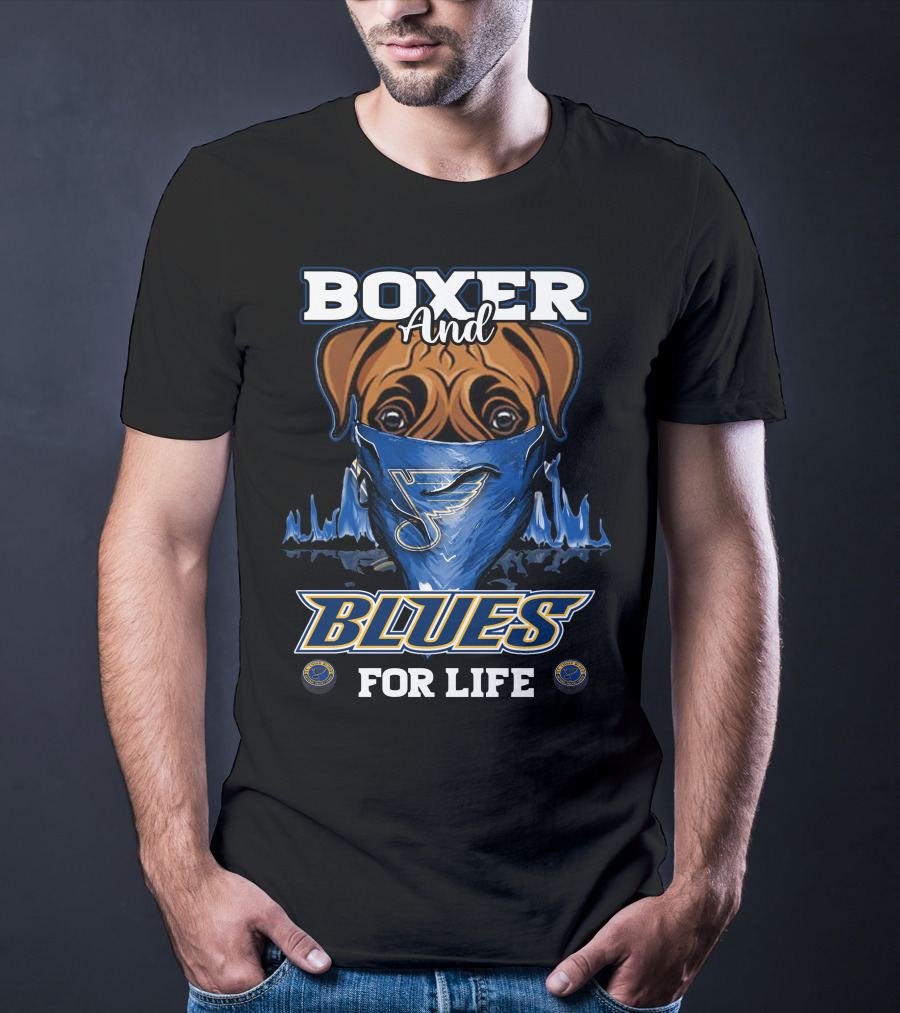 Boxer And Blues For Life St. Louis Blues T-Shirt