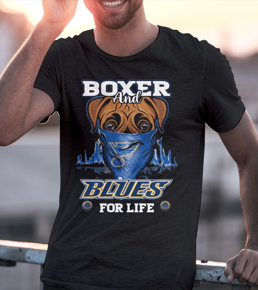 Boxer And Blues For Life St. Louis Blues T-Shirt