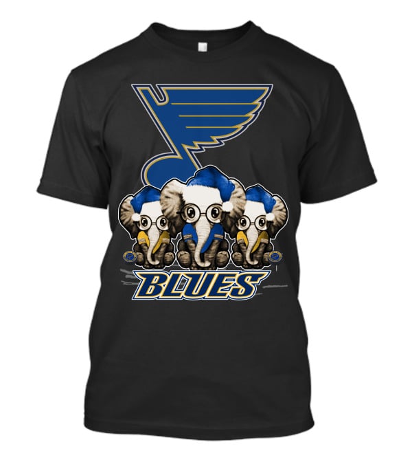 Elephan Xmas St. Louis Blues Hockey Elephants T-Shirt