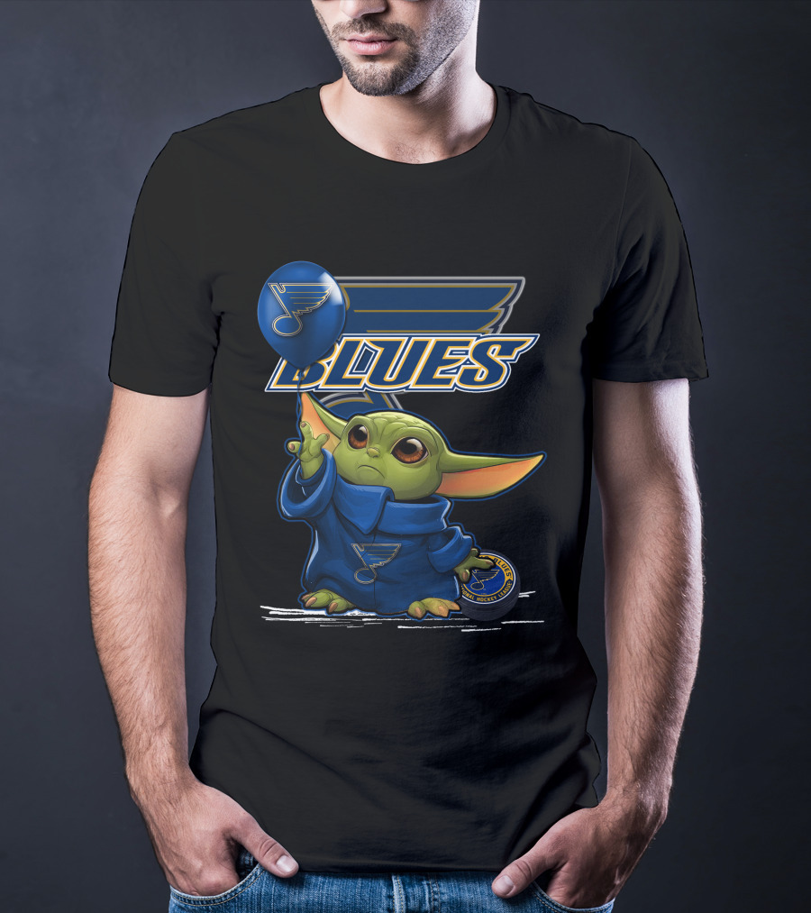 Yoda Baby St. Louis Blues Logo Balloon T-Shirt