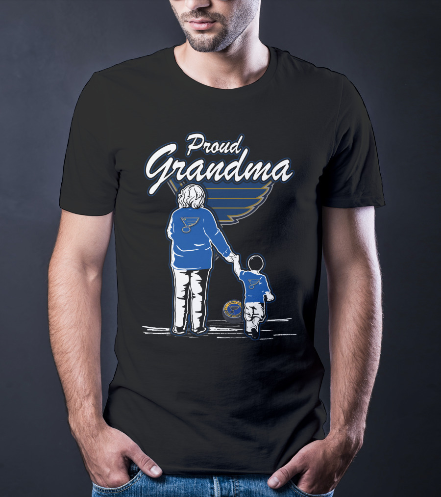 Proud Grandma St. Louis Blues Hockey Family Fan T-Shirt