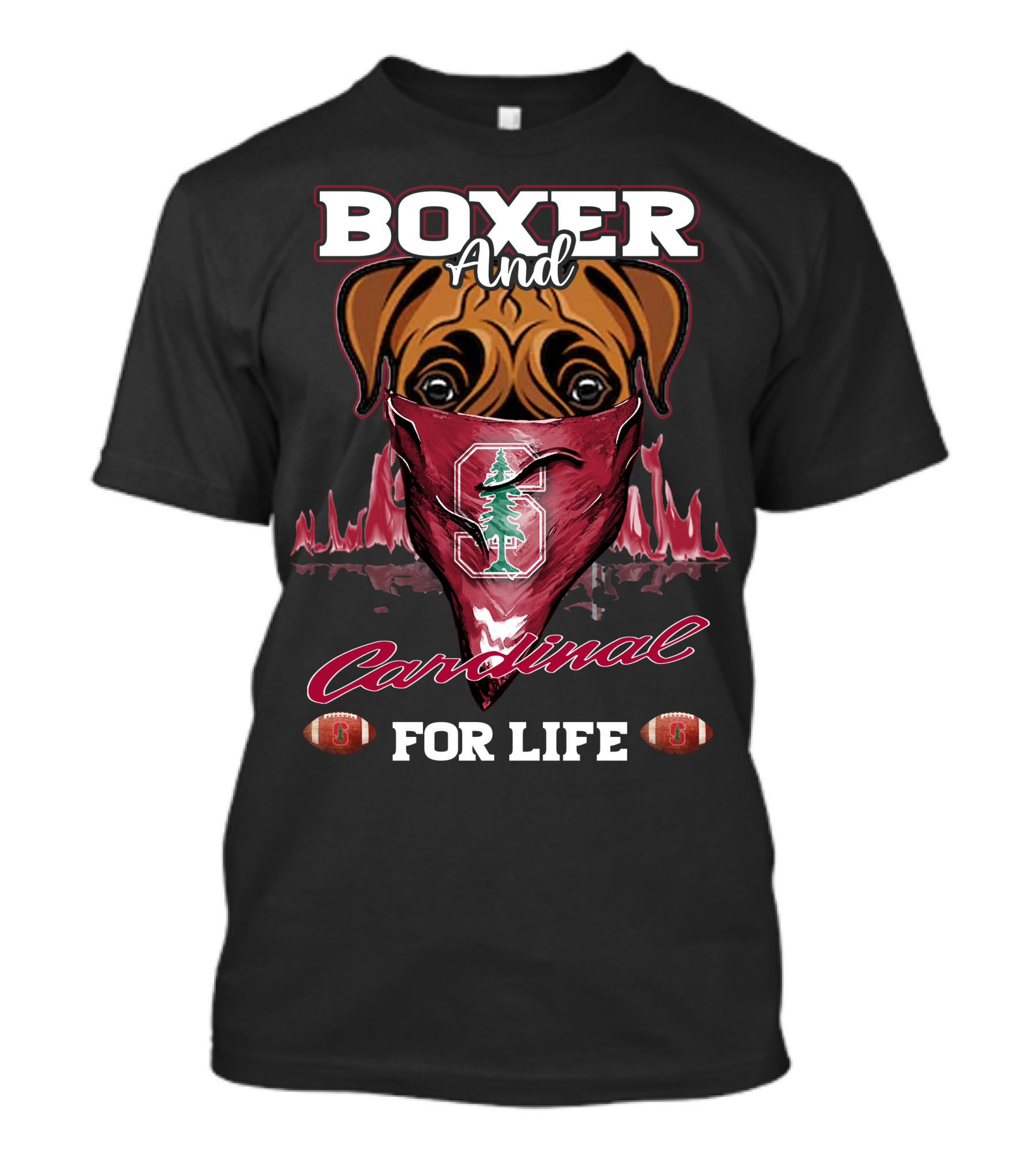 Boxer And Cardinal Stanford For Life T-Shirt