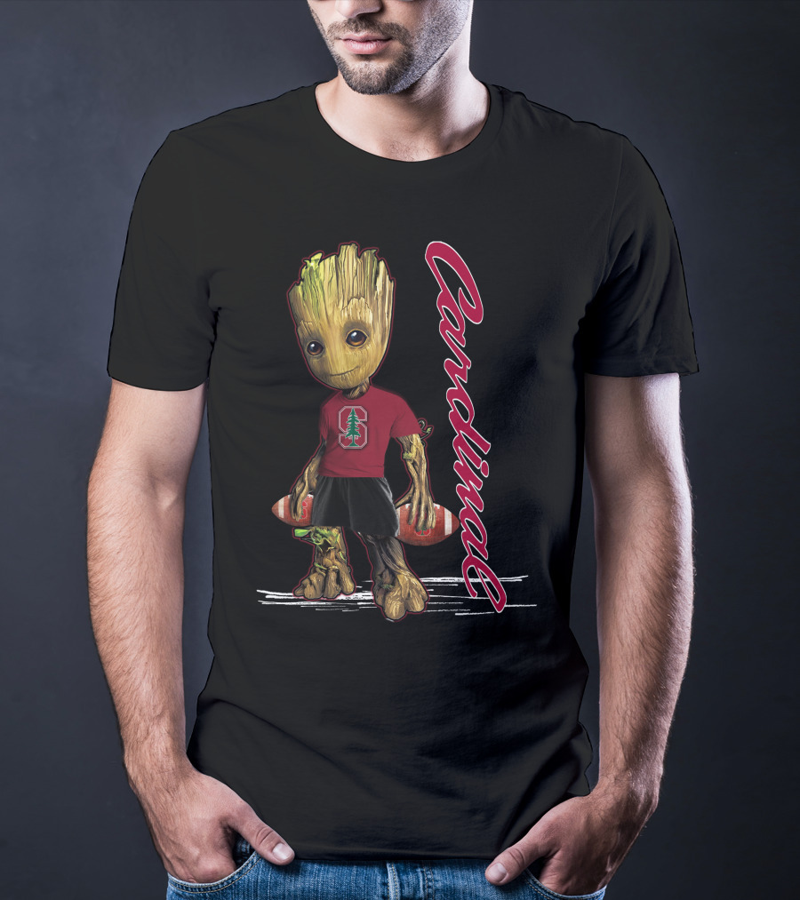 Groot Stanford Cardinal Football Character With Tree Logo And Cardinal Text T-Shirt