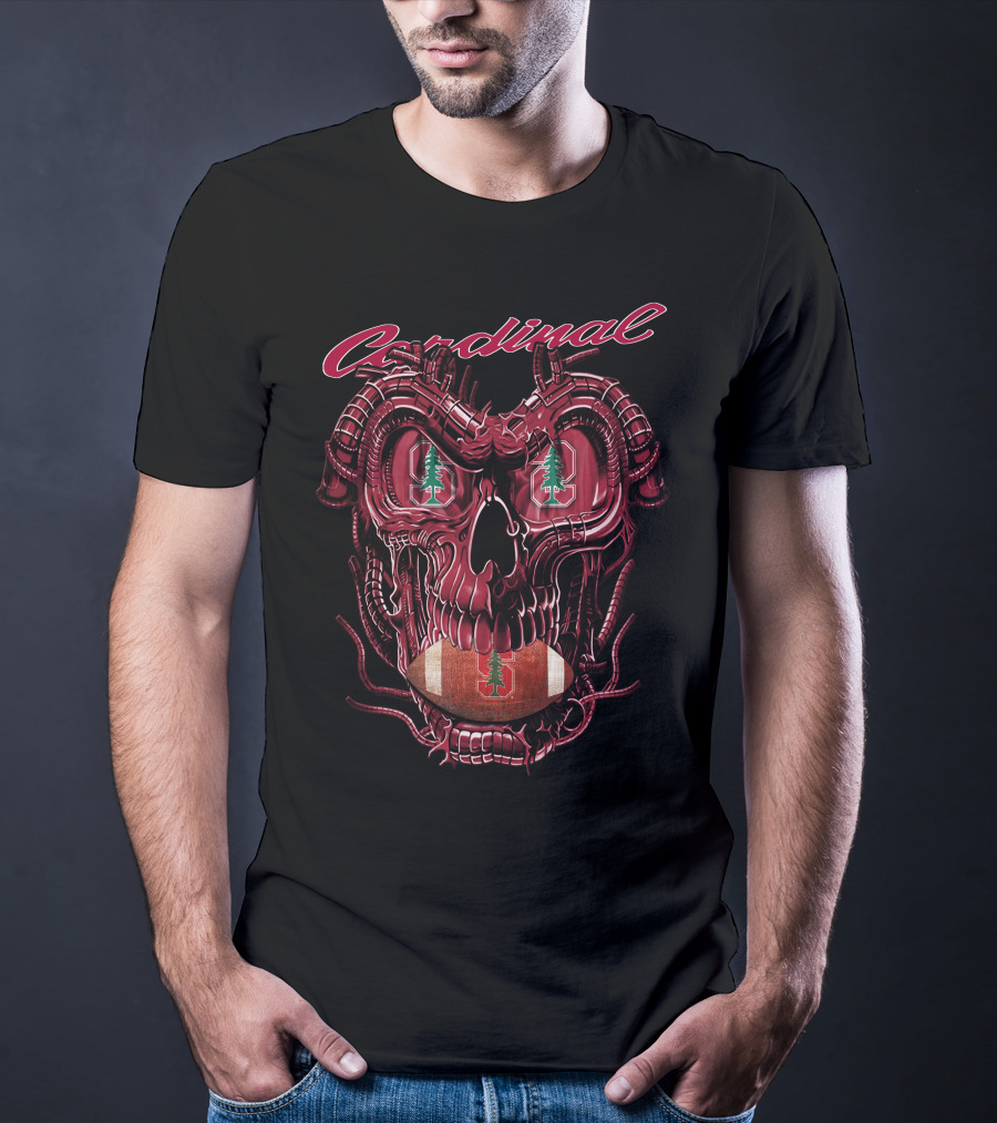 Cardinal Dragonskull Stanford Football Logo With Tree T-Shirt
