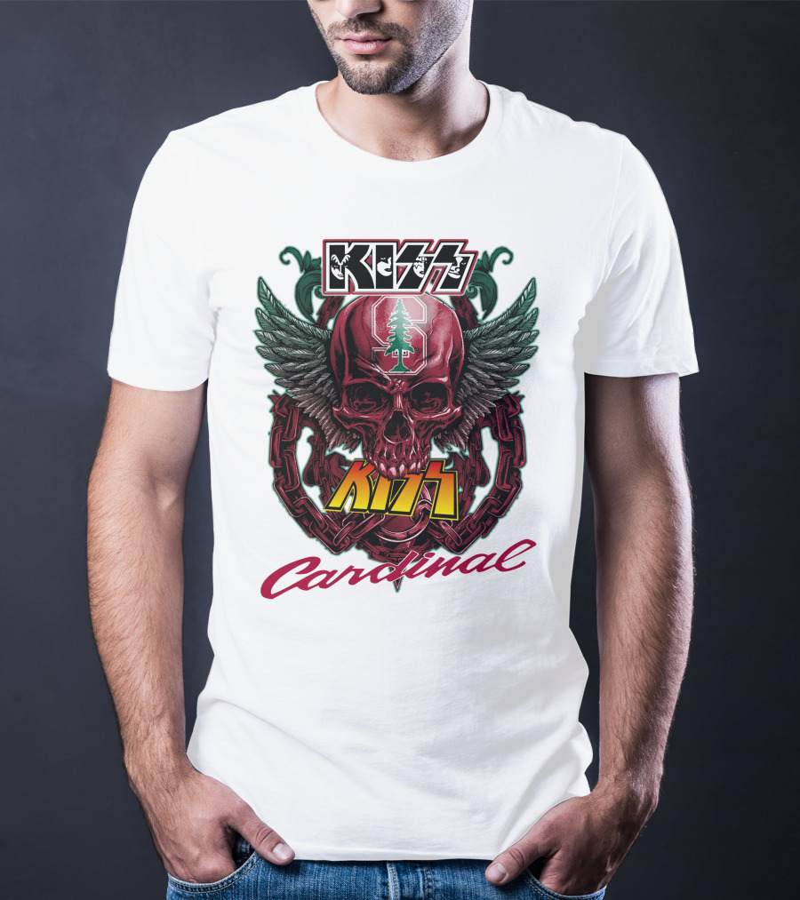 KISS Stanford Cardinal Winged Skull Chains T-Shirt