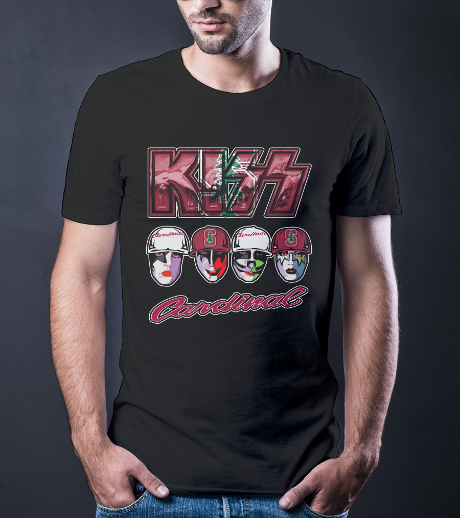 Kiss Stanford Cardinal Makeup Faces With Hats T-Shirt