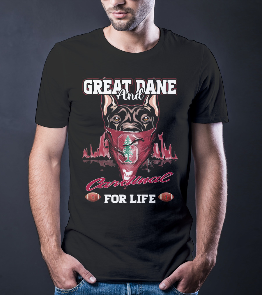 Great Dane And Cardinal For Life Stanford T-Shirt
