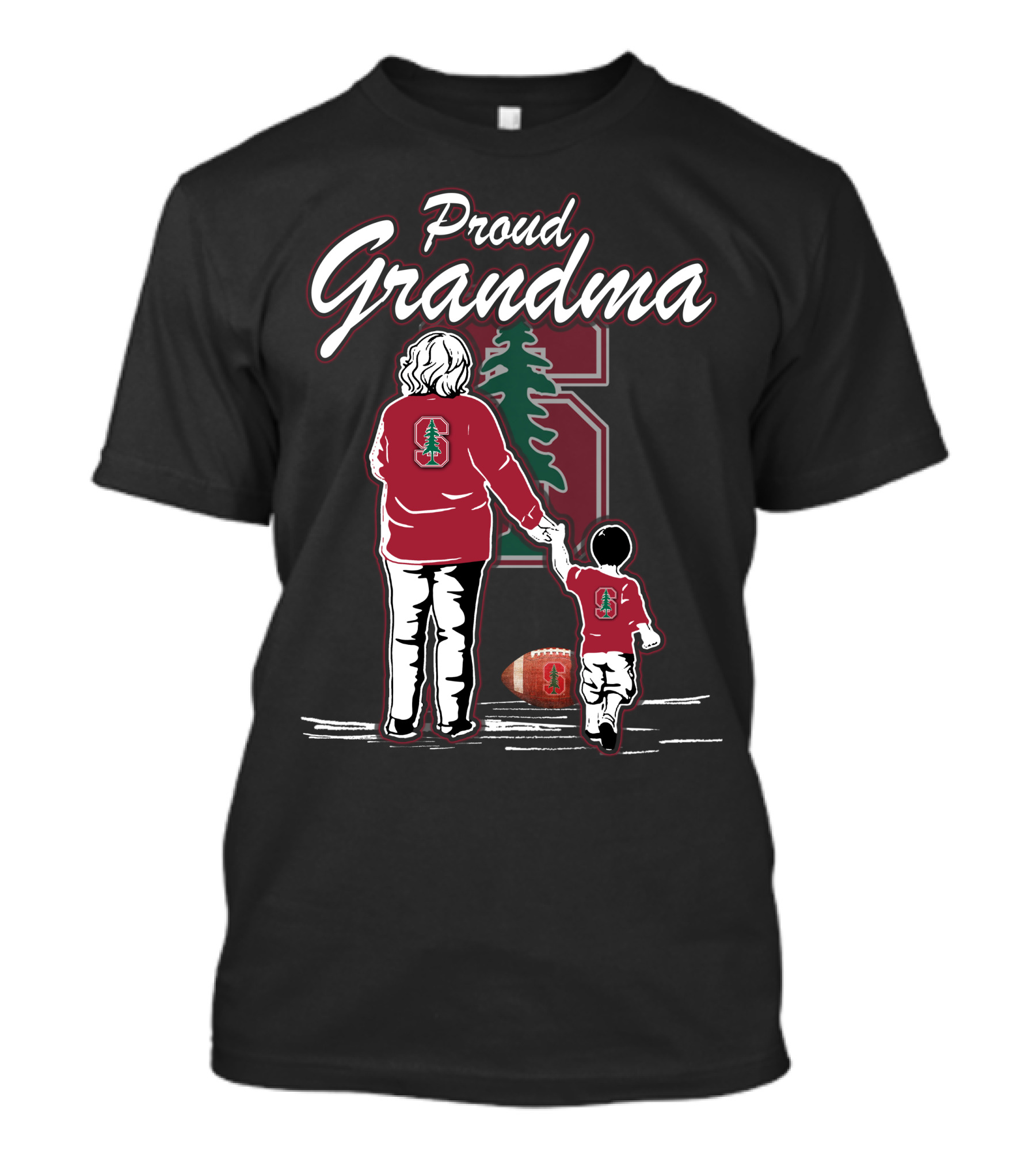 Proud Grandma Stanford Cardinal Football Fan With Logo And Tree T-Shirt