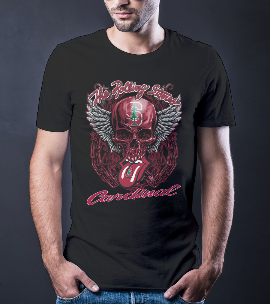 The Rolling Stones Stanford Cardinal Skull With Wings And Tongue T-Shirt