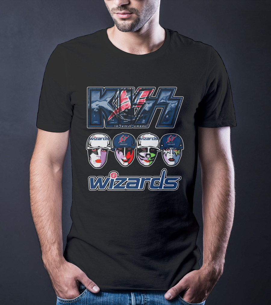 Kiss Washington Wizards Collaboration Logo Faces T-Shirt