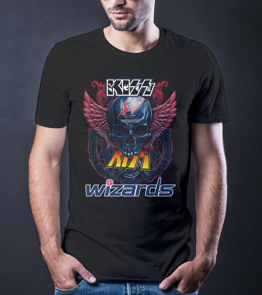 KISS Washington Wizards Skull Wings T-Shirt