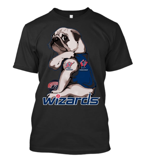 Pug With Washington Wizards Logos And Vest T-Shirt