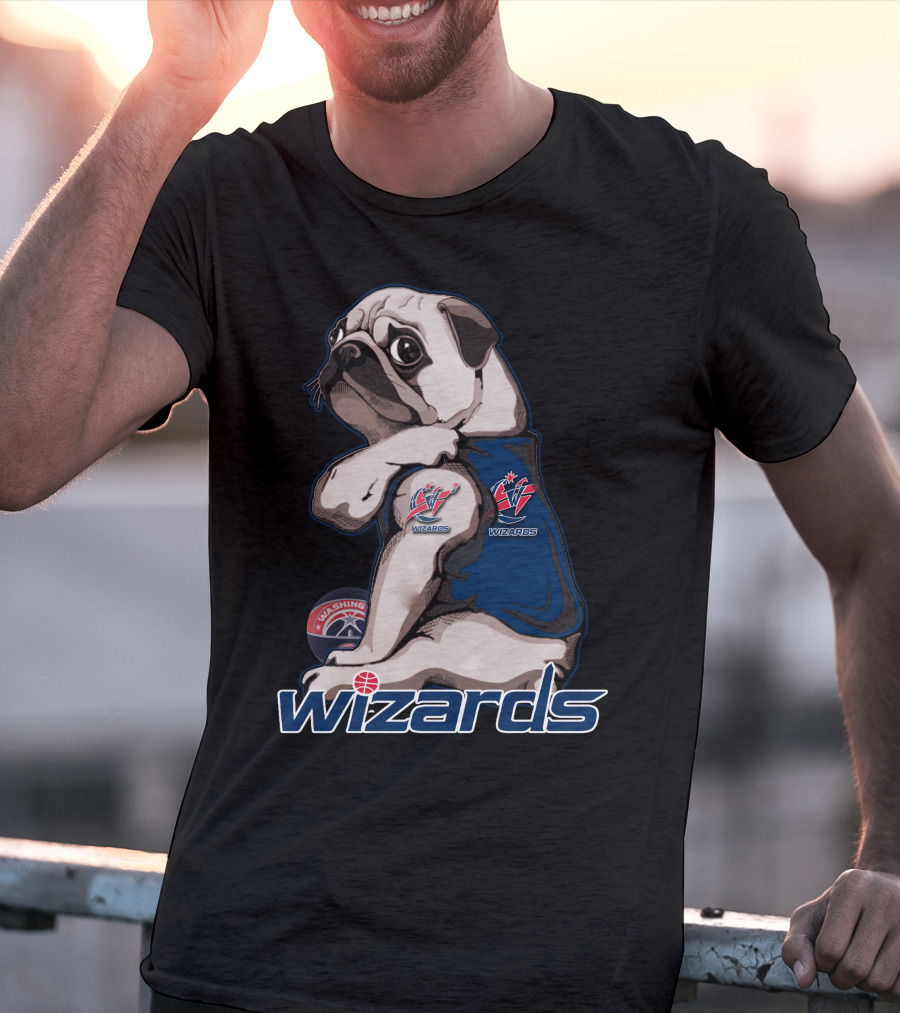 Pug With Washington Wizards Logos And Vest T-Shirt