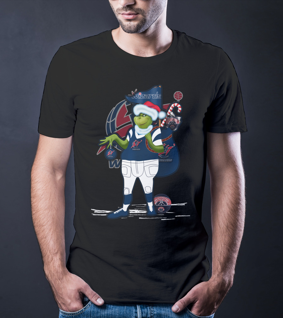 Grinchxmas Washington Wizards Santa Hat Basketball T-Shirt