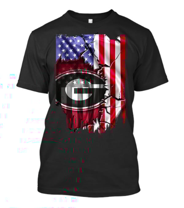 American Flag Georgia Bulldogs Logo Patriotic T-Shirt