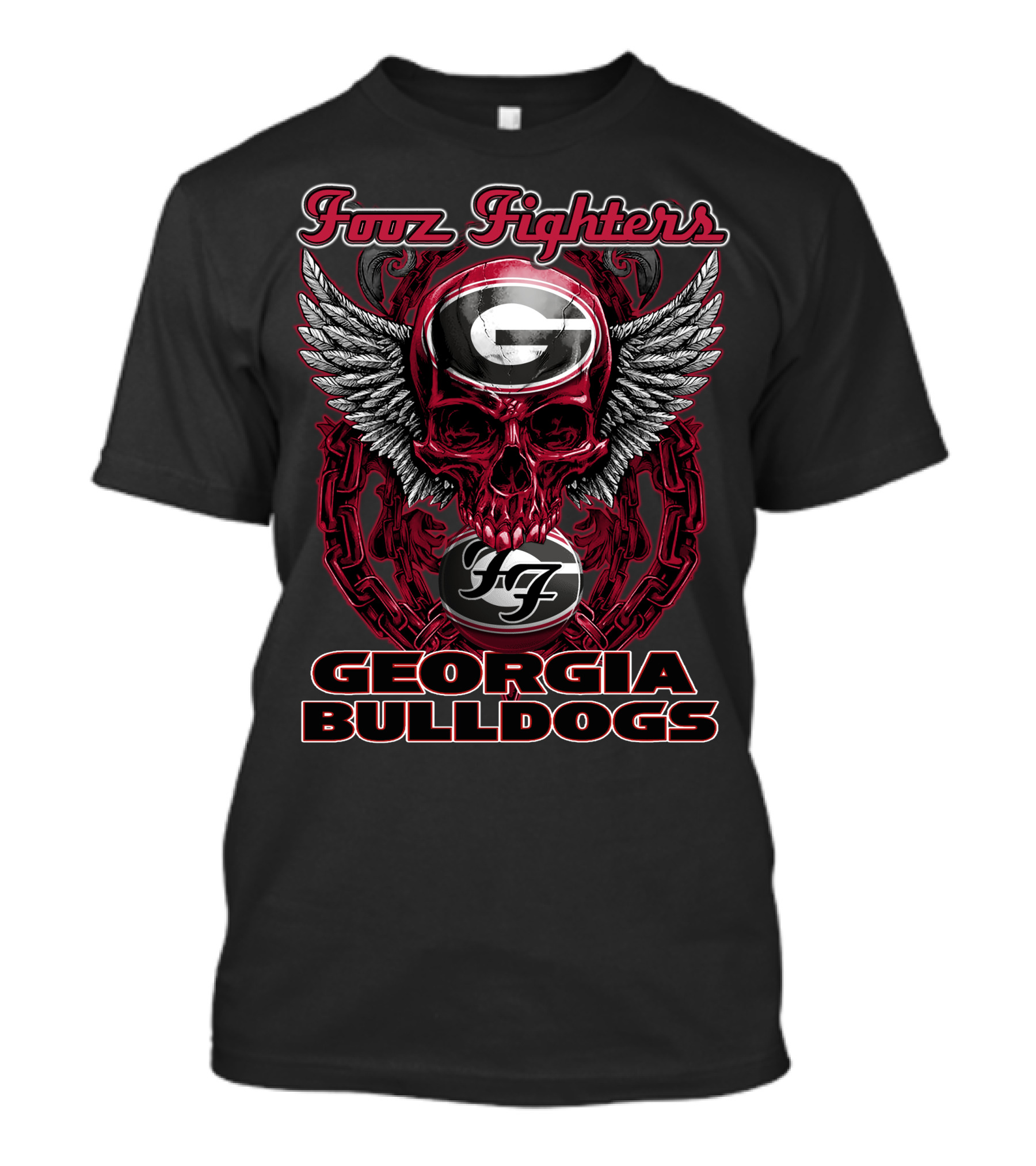Foo Fighters Georgia Bulldogs G Skull Wings T-Shirt