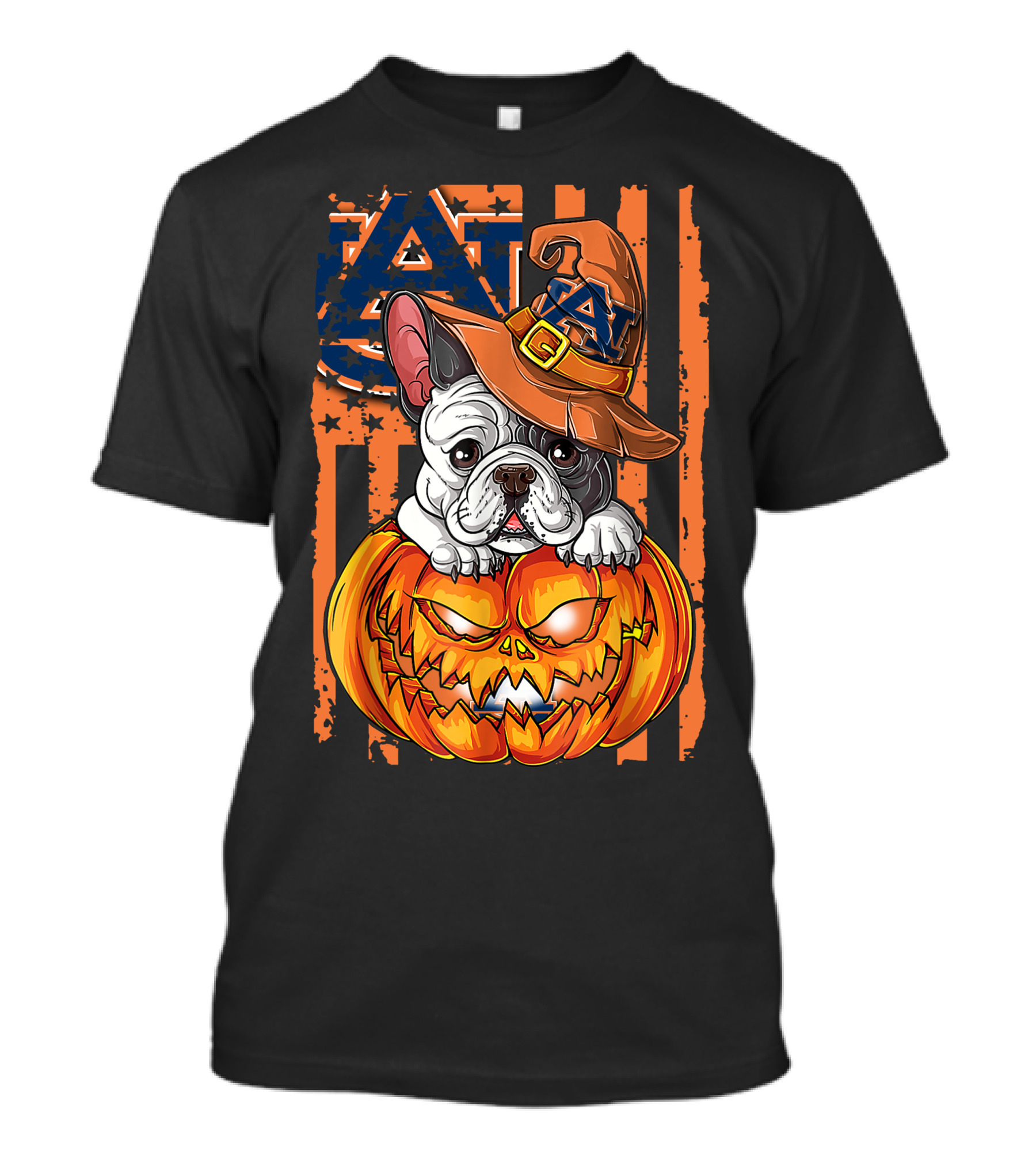 Auburn Tigers Bulldog Halloween Pumpkin T-Shirt
