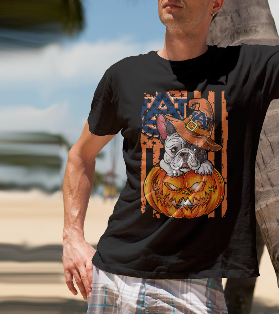 Auburn Tigers Bulldog Halloween Pumpkin T-Shirt