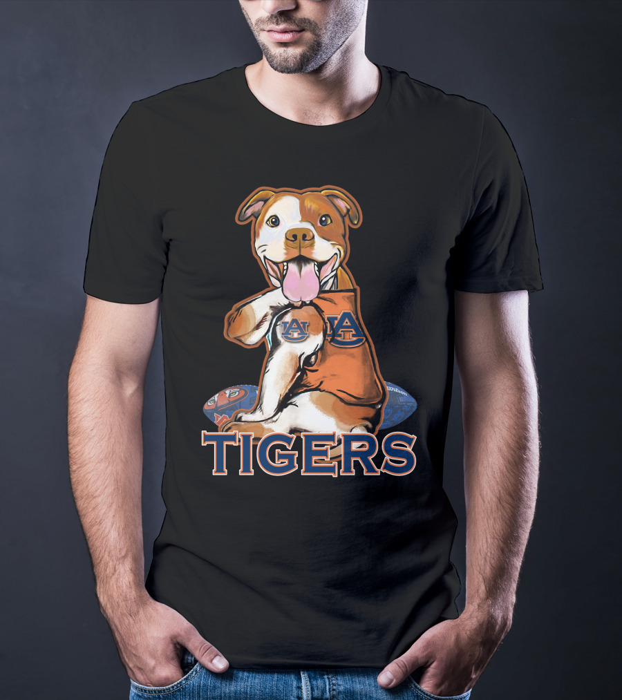 Pittbull Auburn Tigers AU Logo Football T-Shirt