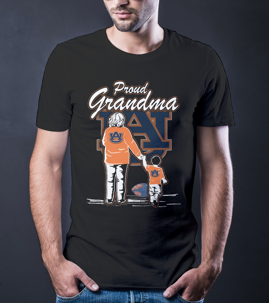 Proud Grandma Auburn Tigers Family Fan Football T-Shirt