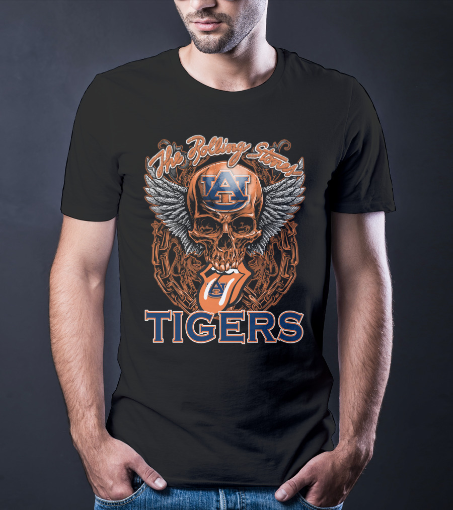 The Rolling Stones Auburn Tigers Skull Winged T-Shirt
