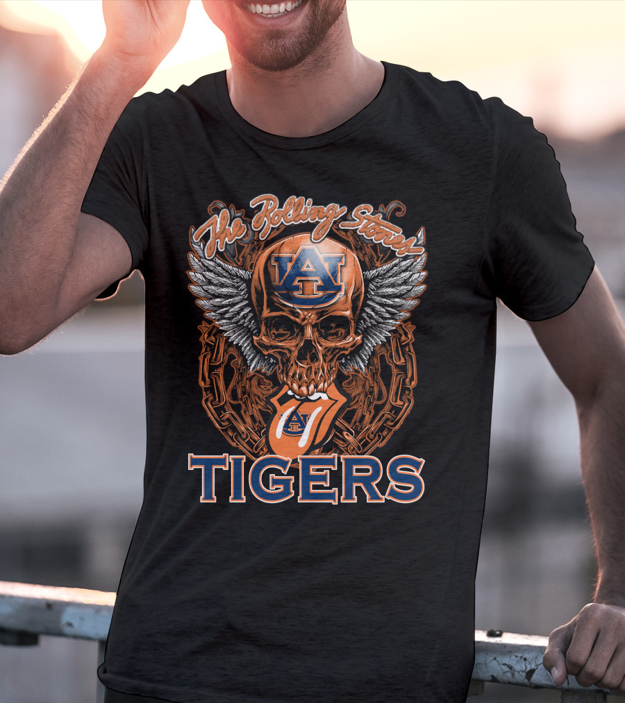 The Rolling Stones Auburn Tigers Skull Winged T-Shirt