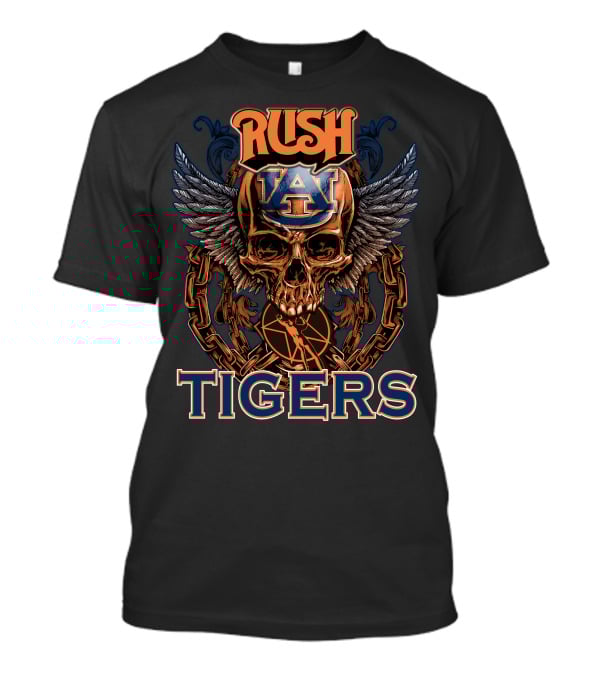 Rush Auburn Tigers Skull Wings T-Shirt