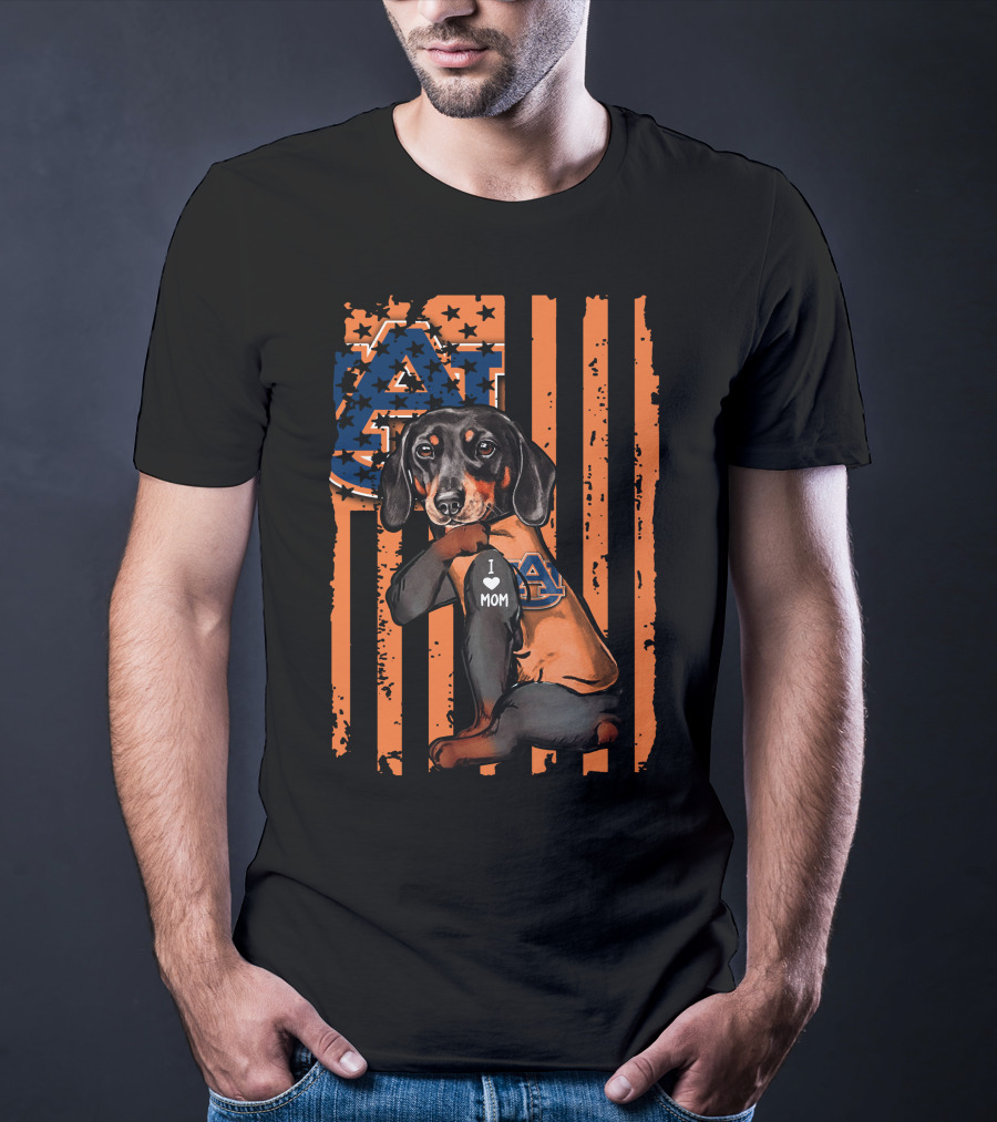Auburn Tigers Dachshund I Love Mom T-Shirt