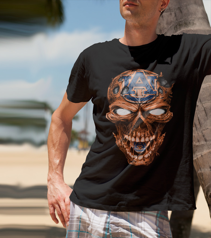 Auburn Tigers Skull With Logo T-Shirt