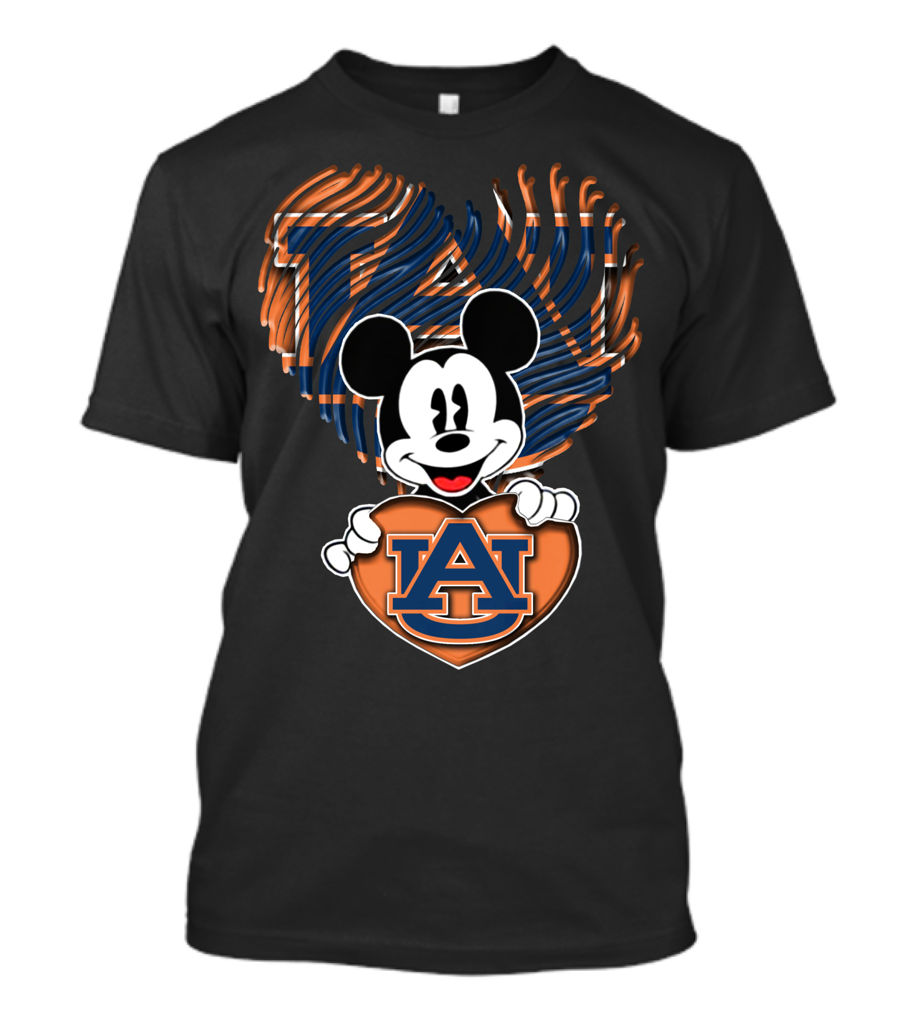 Mickey Mouse Auburn Tigers Heart With Auburn University T-Shirt