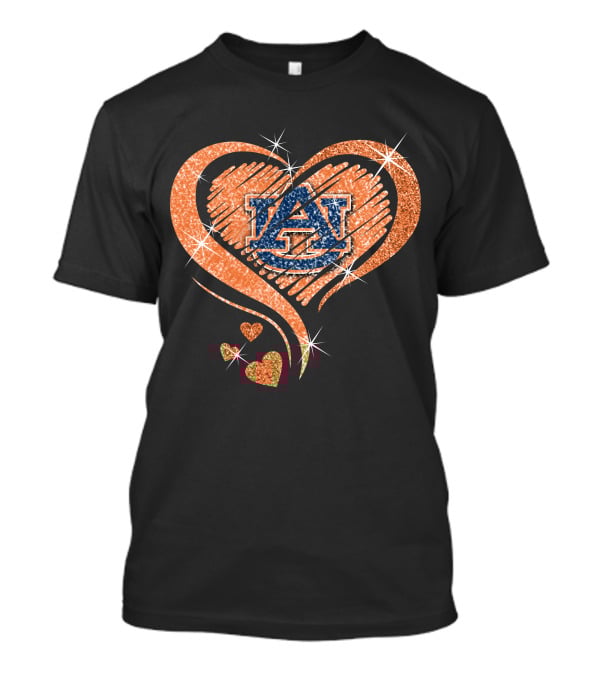 Auburn Tigers Glitter Heart T-Shirt