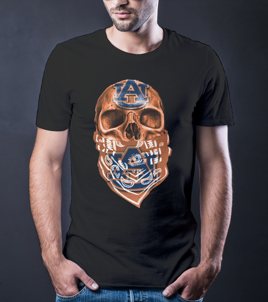 Auburn Tigers Skull Bandana T-Shirt