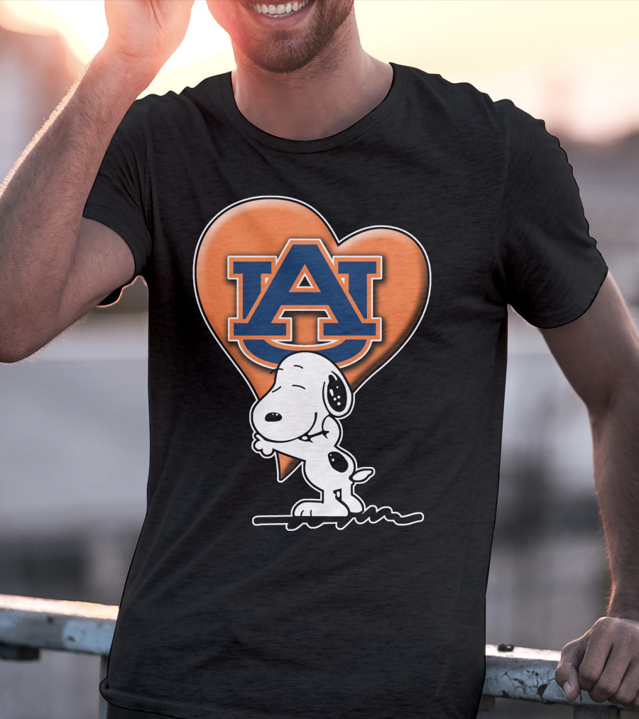 Snoopy Auburn Tigers Heart Fan T-Shirt