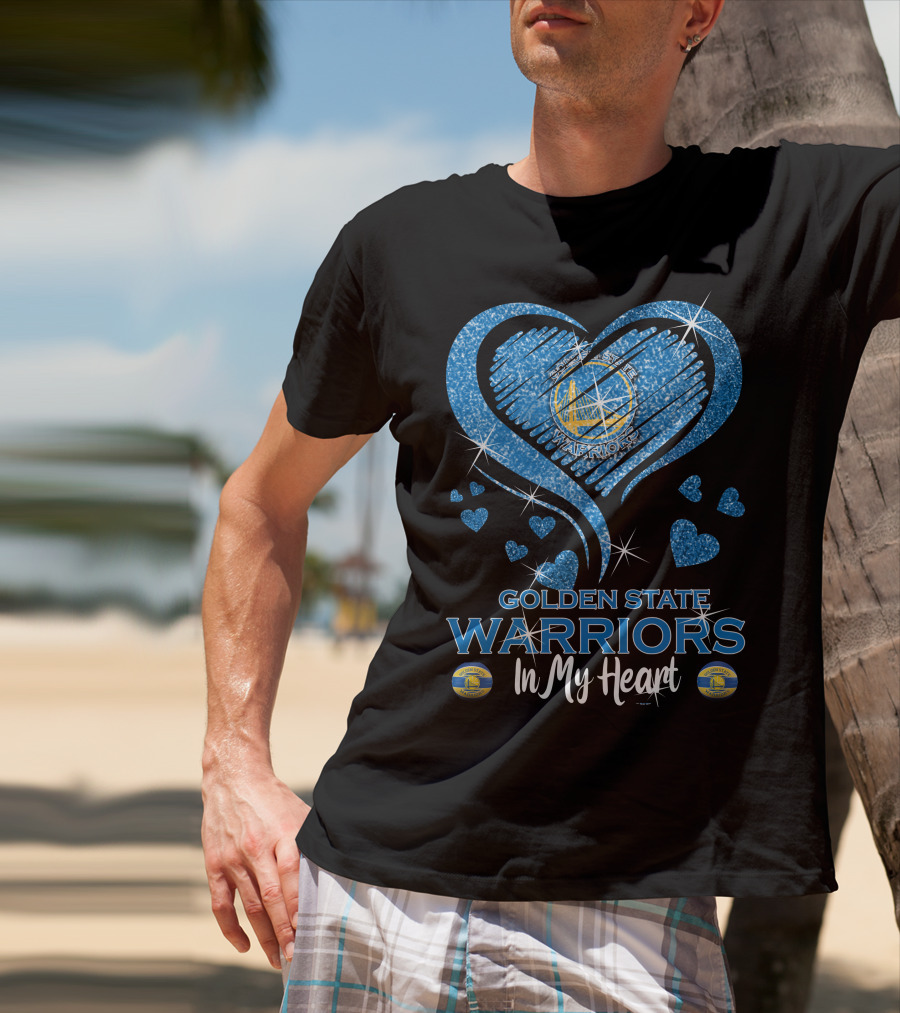 Golden State Warriors In My Heart Sparkling Love T-Shirt