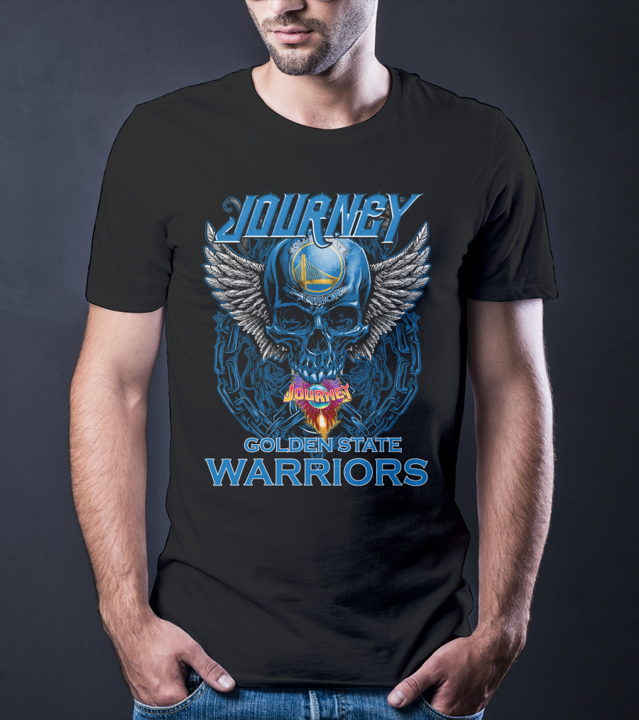 Journey Golden State Warriors Skull Wings Chain T-Shirt