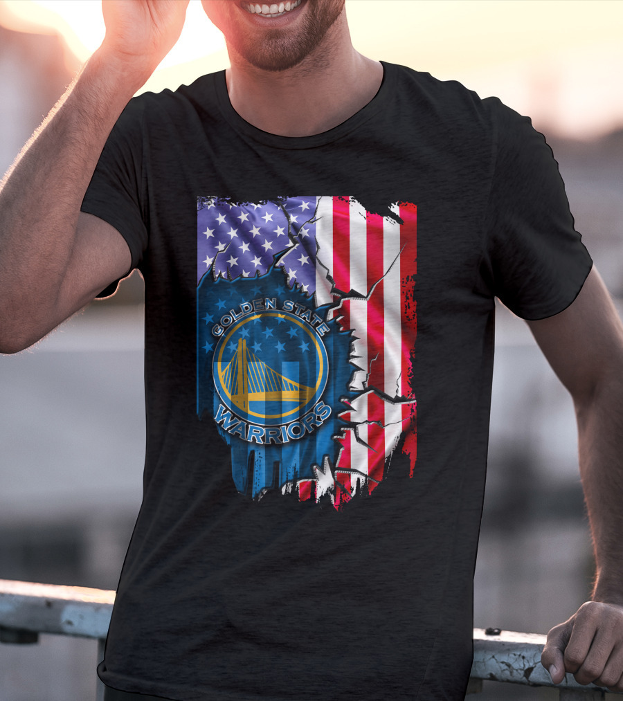 Golden State Warriors American Flag T-Shirt