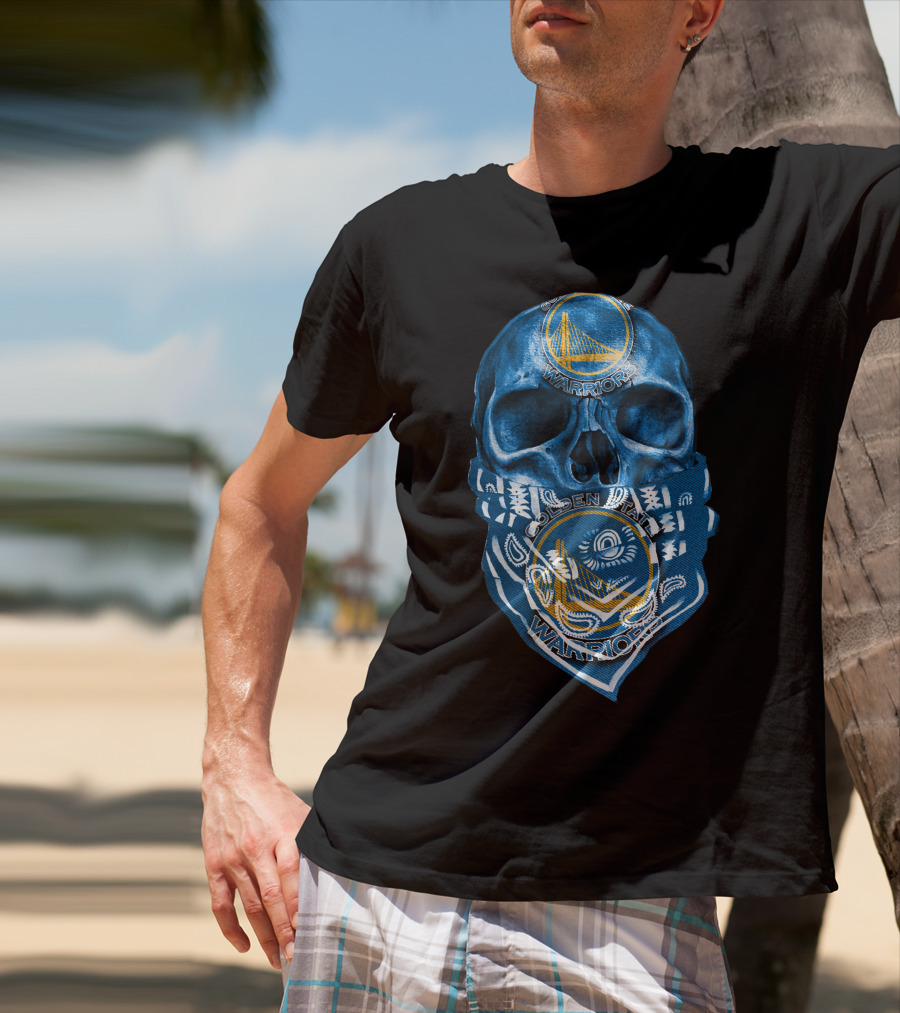 Skull Golden State Warriors Bandana T-Shirt