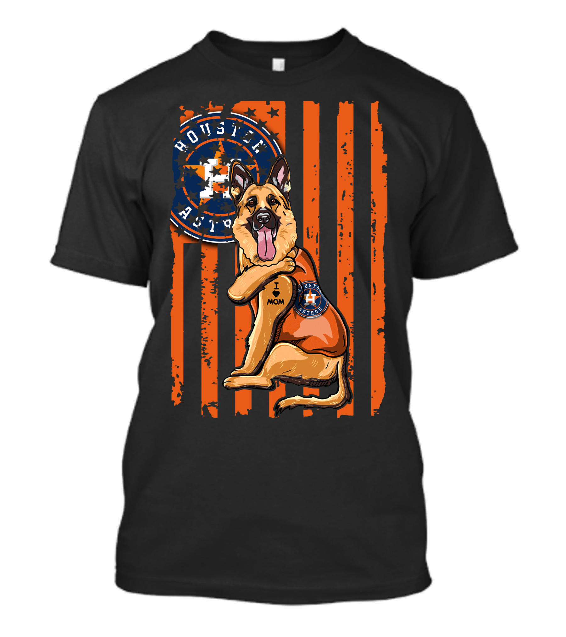 Houston Astros German Shepherd I Mom T-Shirt