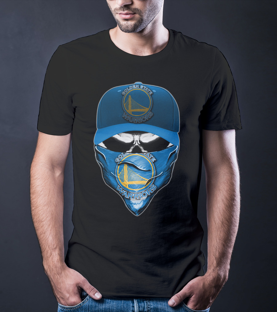 Golden State Warriors Skull Cap And Bandana T-Shirt