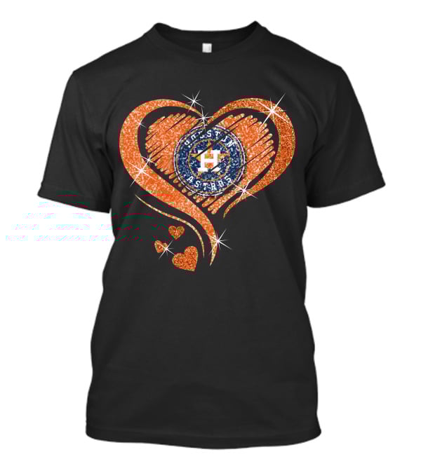 Houston Astros Glitter Heart Diamond T-Shirt