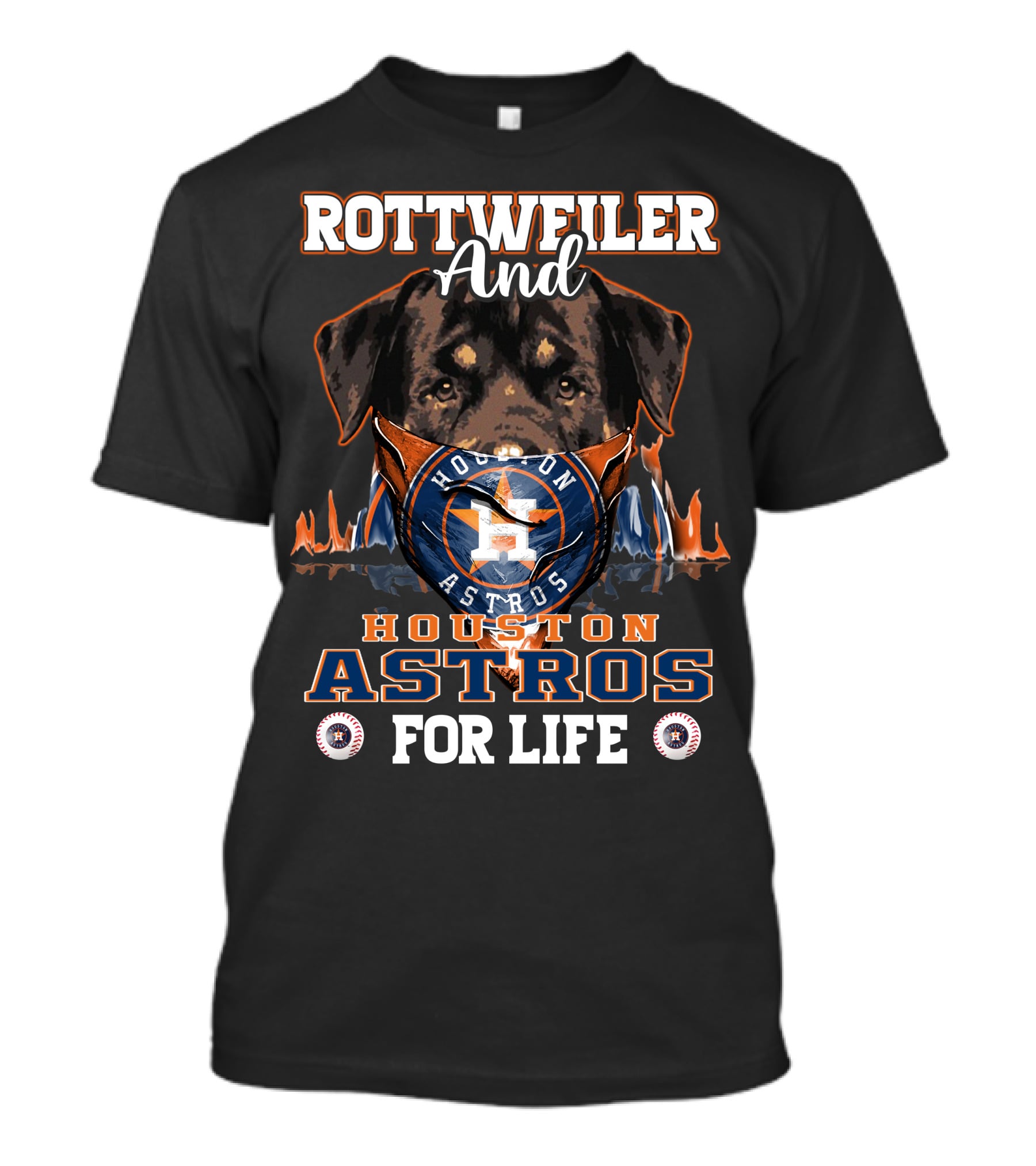 Rottweiler And Houston Astros For Life T-Shirt
