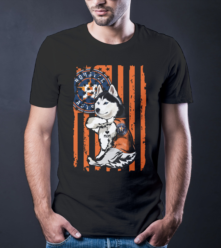 Siberian Husky Houston Astros Mom Flag T-Shirt