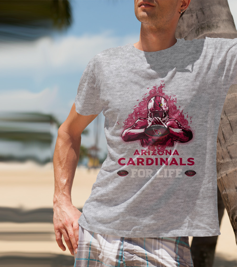 Arizona Cardinals For Life Football Helmet Emblem T-Shirt